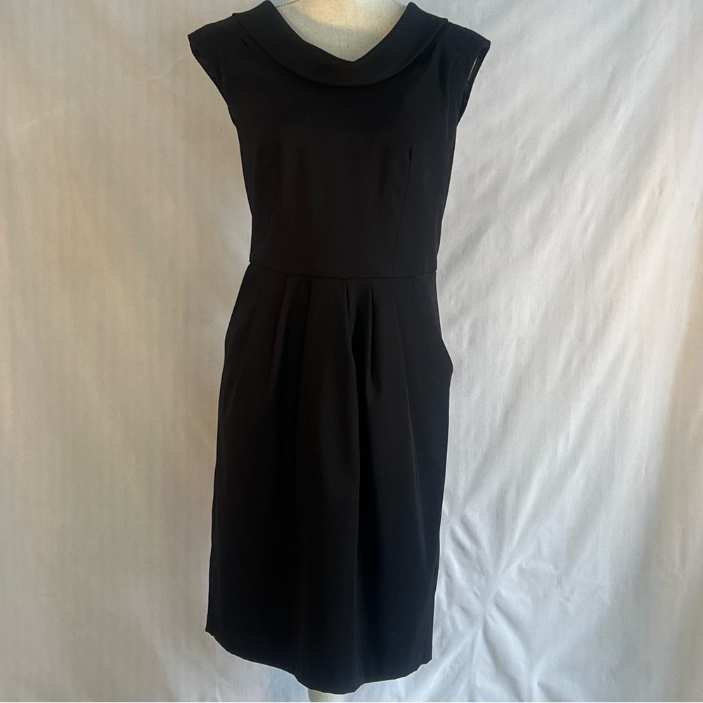 ALYX Dress LBD Sleeveless Drape Neckline Hand Pockets Lightweight Lined 12 👍